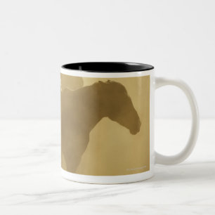 Caneca De Café Em Dois Tons Cavalos na cerca