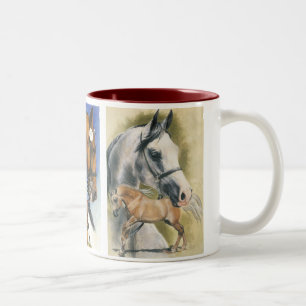 Caneca De Café Em Dois Tons Cavalos triplos do prazer