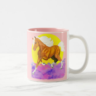 Caneca De Café Em Dois Tons Cavalos - um toque do céu na terra