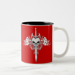 Caneca De Café Em Dois Tons Caveira de Espada - RED