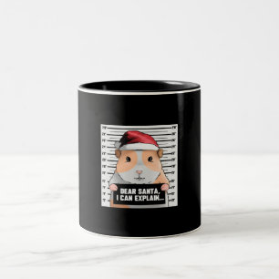 Caneca De Café Em Dois Tons Cavy de Natal do Porco da Guiné Papais noeis Caro