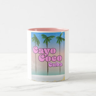 Caneca De Café Em Dois Tons Cayo Coco viagens vintage Cuba