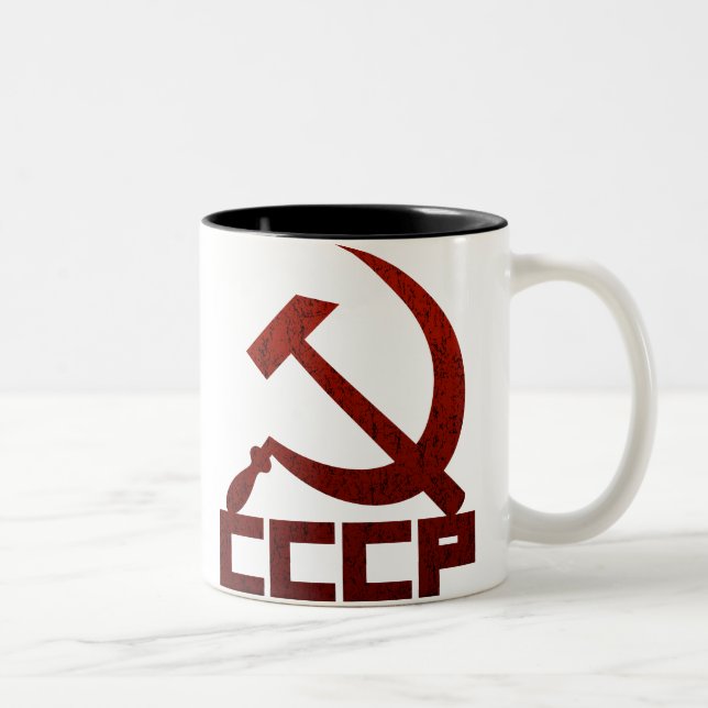 Caneca De Café Em Dois Tons CCCP Foice e Martelo (Direita)