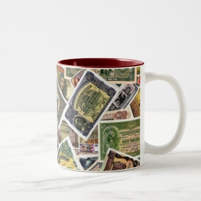 CANECA DE CAFÉ EM DOIS TONS CÉDULAS RARAS DO MUNDO (Direita)