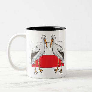 Caneca De Café Em Dois Tons Cegonha branca polonesa