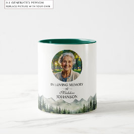Caneca De Café Em Dois Tons Celebração da Vida Montanhas e Árvores Lembrança