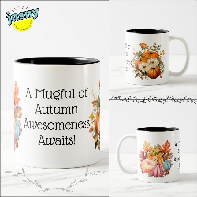 Caneca De Café Em Dois Tons Celebração de Abóbora de outono (Criador carregado)