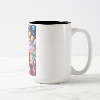Caneca De Café Em Dois Tons Celebração de Aniversário