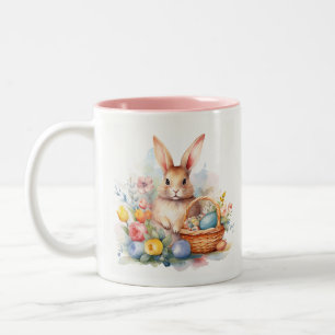 Caneca De Café Em Dois Tons Celebração de primavera - Coelhinho de Páscoa