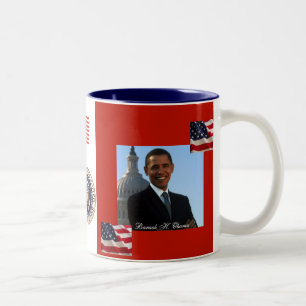 Caneca De Café Em Dois Tons Celebração Patriótica do Presidente Obama