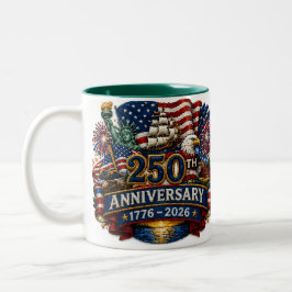 Caneca De Café Em Dois Tons Celebração Patriótica dos EUA 250 anos 4 de Julho 