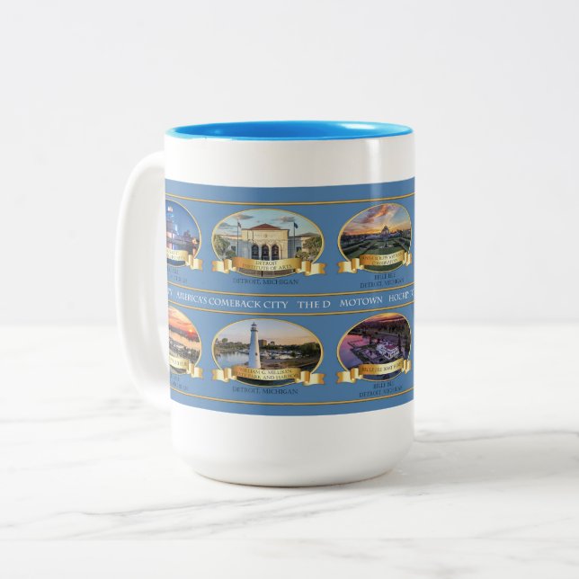 Caneca De Café Em Dois Tons Celebrar Detroit Mug (Frente Esquerda)