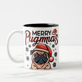 Caneca De Café Em Dois Tons Celebrar o espírito do Cachorro de Natal