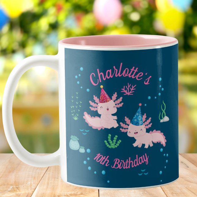 Caneca De Café Em Dois Tons Celebre com Magia de Axolotl (Criador carregado)