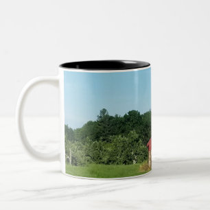 Caneca De Café Em Dois Tons Celeiro e Silvicultura da Nova Inglaterra