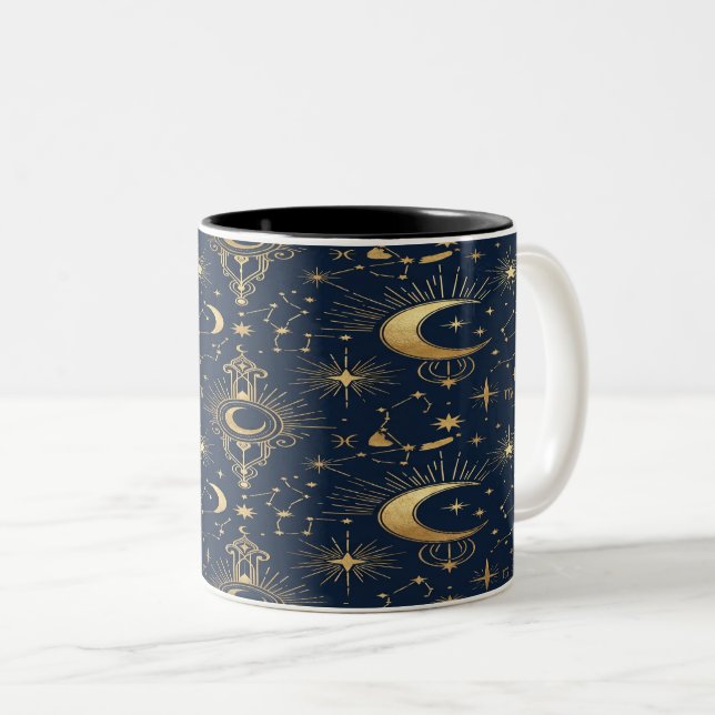 Caneca De Café Em Dois Tons Celestial Gold Mug (Frente Esquerda)