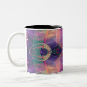 Caneca De Café Em Dois Tons Celestial Kaleidoscopic Dreams