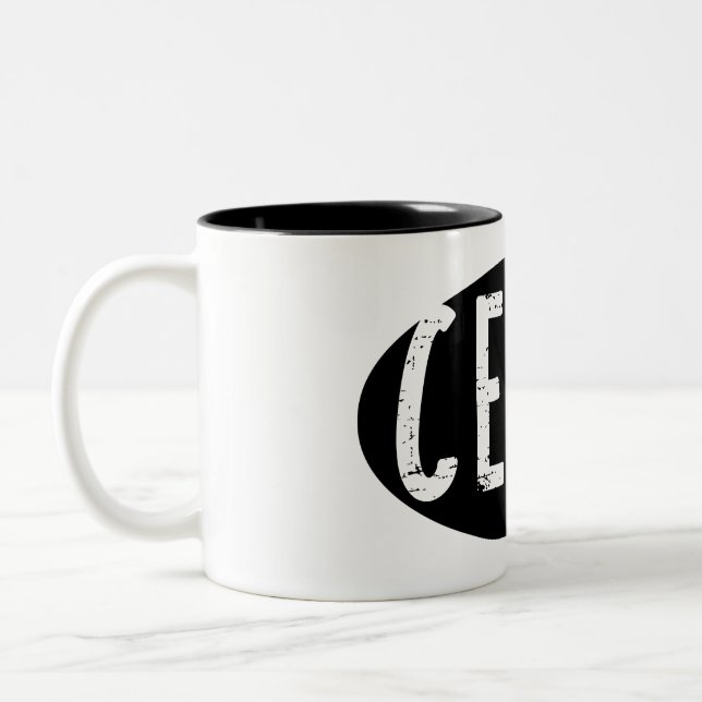 Caneca De Café Em Dois Tons Cello Oval Rough Text (Esquerda)