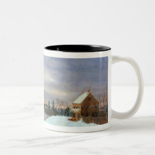 Caneca De Café Em Dois Tons Cena da neve, Nova Inglaterra
