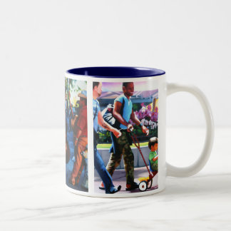 Caneca De Café Em Dois Tons Cena da rua de San Francisco