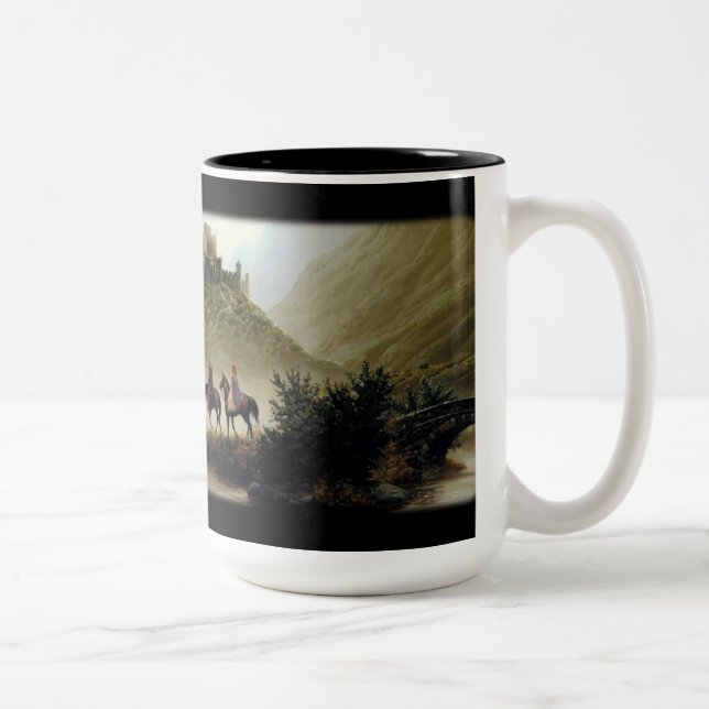 Caneca De Café Em Dois Tons Cena de Fantasia Medieval Mug (Direita)