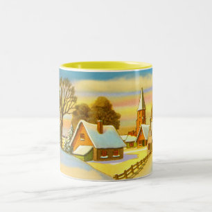 Caneca De Café Em Dois Tons Cena de Natal holandesa