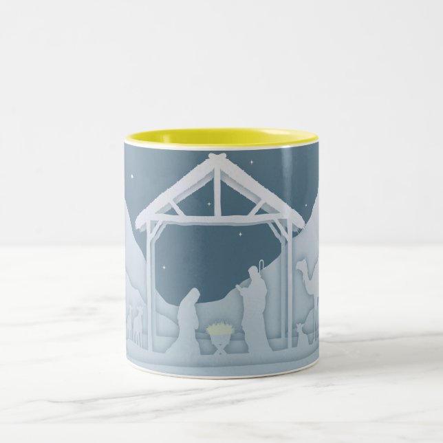 Caneca De Café Em Dois Tons Cena de Natividade (Centro)