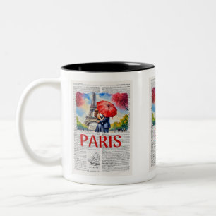 Caneca De Café Em Dois Tons CENA DE PARIS - Paris de Verão