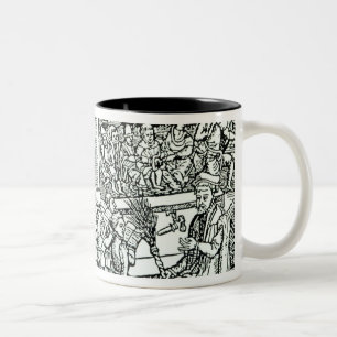 Caneca De Café Em Dois Tons Cena do Schoolroom em tempos de Tudor