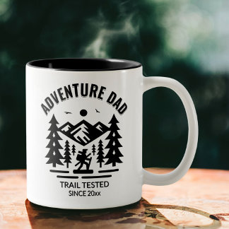 Caneca De Café Em Dois Tons Cena Personalizada do Pai de Aventura - Trilha Tes