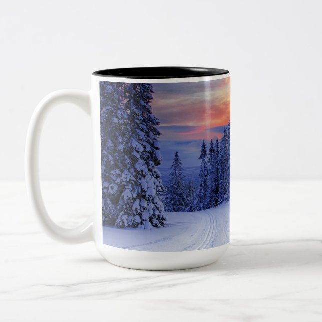 Caneca De Café Em Dois Tons Cenário de inverno (Esquerda)