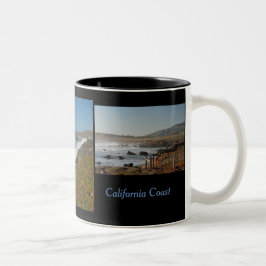 Caneca De Café Em Dois Tons Cenas da estrada da Costa do Pacífico