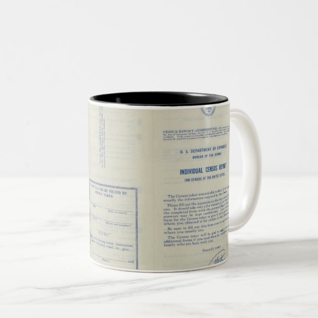 Caneca De Café Em Dois Tons Census Record Mug (Frente Esquerda)