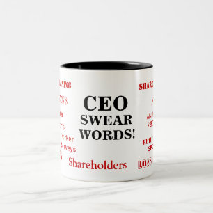 Caneca De Café Em Dois Tons CEO jura palavras de Pet Peeves odeia diversão