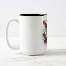 Caneca De Café Em Dois Tons Ceramic Mug With Birds