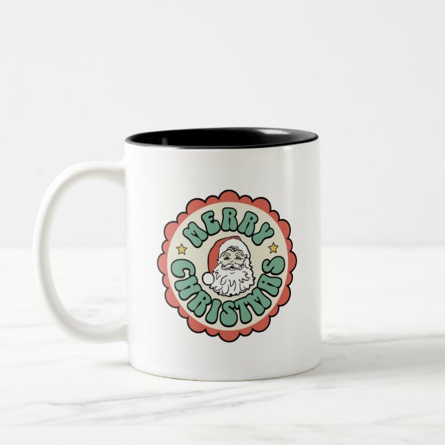 Caneca De Café Em Dois Tons Ceramic Mug with Christmas Sticker (Esquerda)