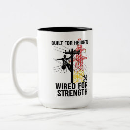 Caneca De Café Em Dois Tons Cerâmica de Citação de Orgulho de Lineman de Alta 
