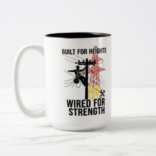 Caneca De Café Em Dois Tons Cerâmica de Citação de Orgulho de Lineman de Alta