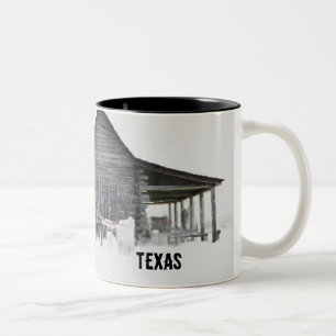 Caneca De Café Em Dois Tons Cerca de Trilho Dividido
