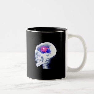 Caneca De Café Em Dois Tons Cérebro do Cyborg