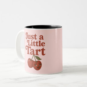 Caneca De Café Em Dois Tons Cereja Atrevida Só um Pouco Ácido Retro Vermelho e