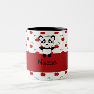 Caneca De Café Em Dois Tons Cerejas conhecidas personalizadas do vermelho da