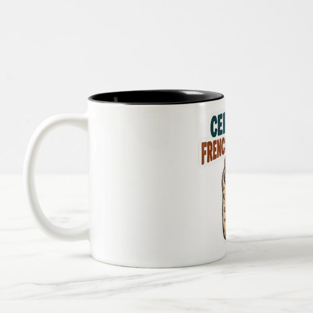Caneca De Café Em Dois Tons Certified Frenchie Burrito Sticker (Esquerda)