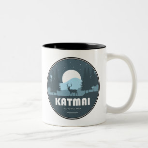 Caneca De Café Em Dois Tons Cervo do Parque Nacional Katmai