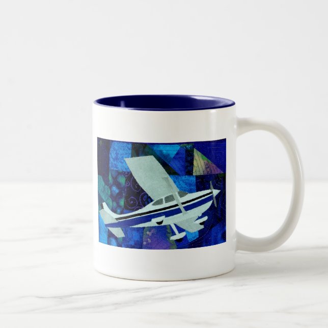 Caneca De Café Em Dois Tons cessna 182 (Direita)