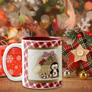 Caneca De Café Em Dois Tons Cesta de Feriado de Pinguim