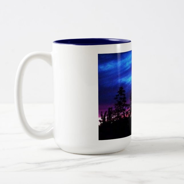 Caneca De Café Em Dois Tons Céu do por do sol (Esquerda)