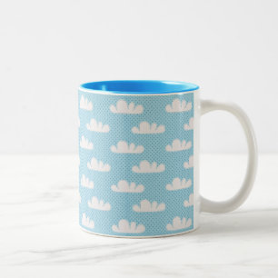 Caneca De Café Em Dois Tons Céu Dotty nebuloso