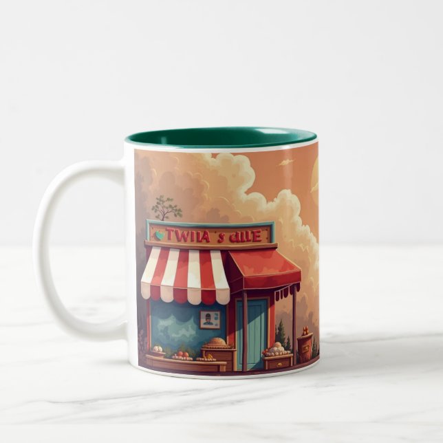 Caneca De Café Em Dois Tons céu noturno elegante (Esquerda)