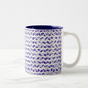 Caneca De Café Em Dois Tons Cevron Dalmaciano Roxo e Branco